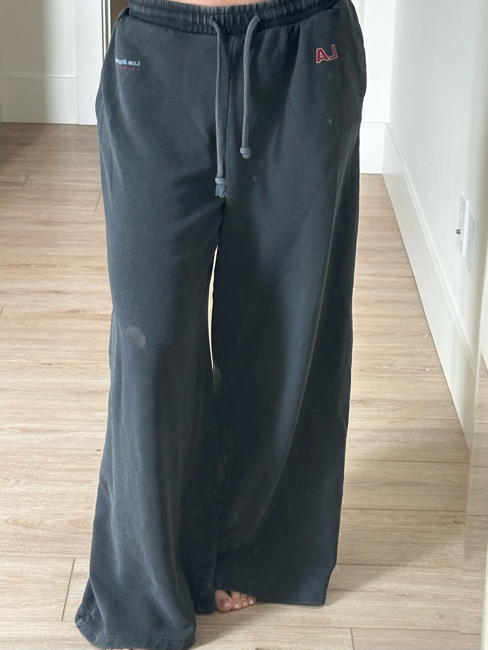 Zara Wide Leg Sweatpants Dark Grey